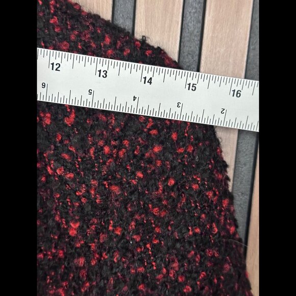 New Banana Republic Jacket 2 / XS Women Black Red Tweed Moto Biker Full Zip Wool - Picture 4 of 9